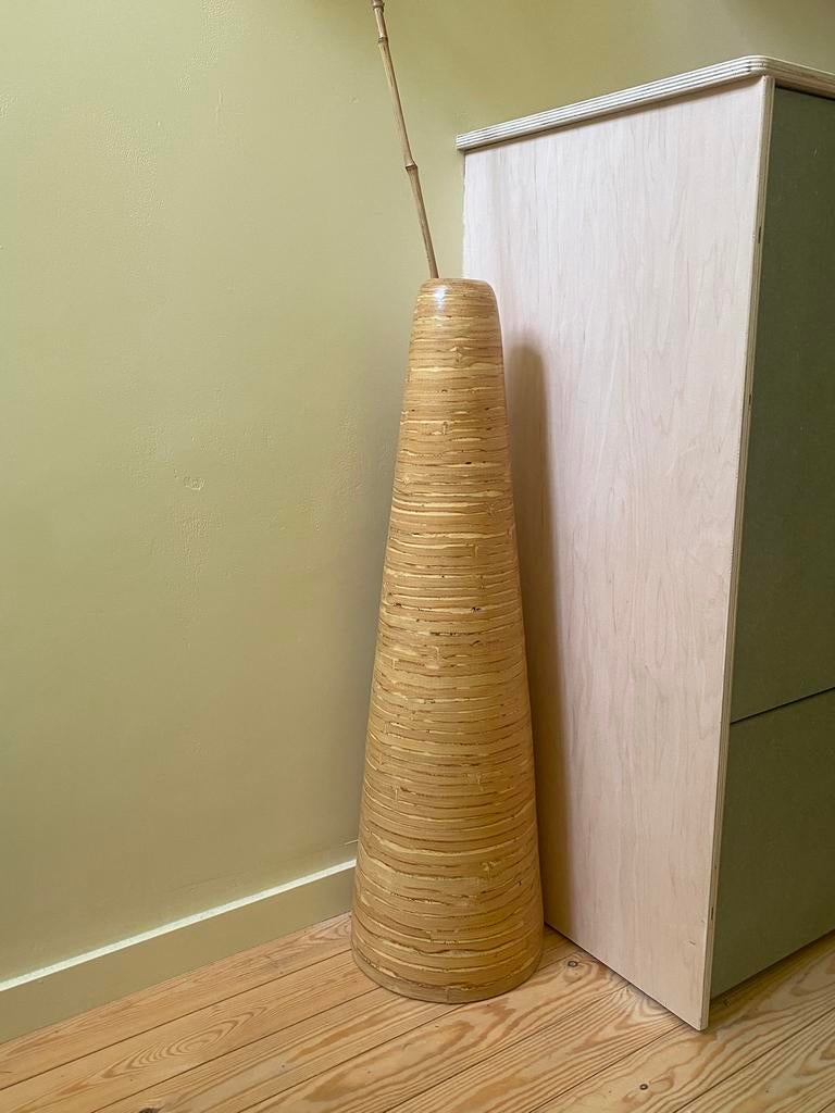 Grote decoratieve vloervaas met pampasgras – boho stijl, Ophalen