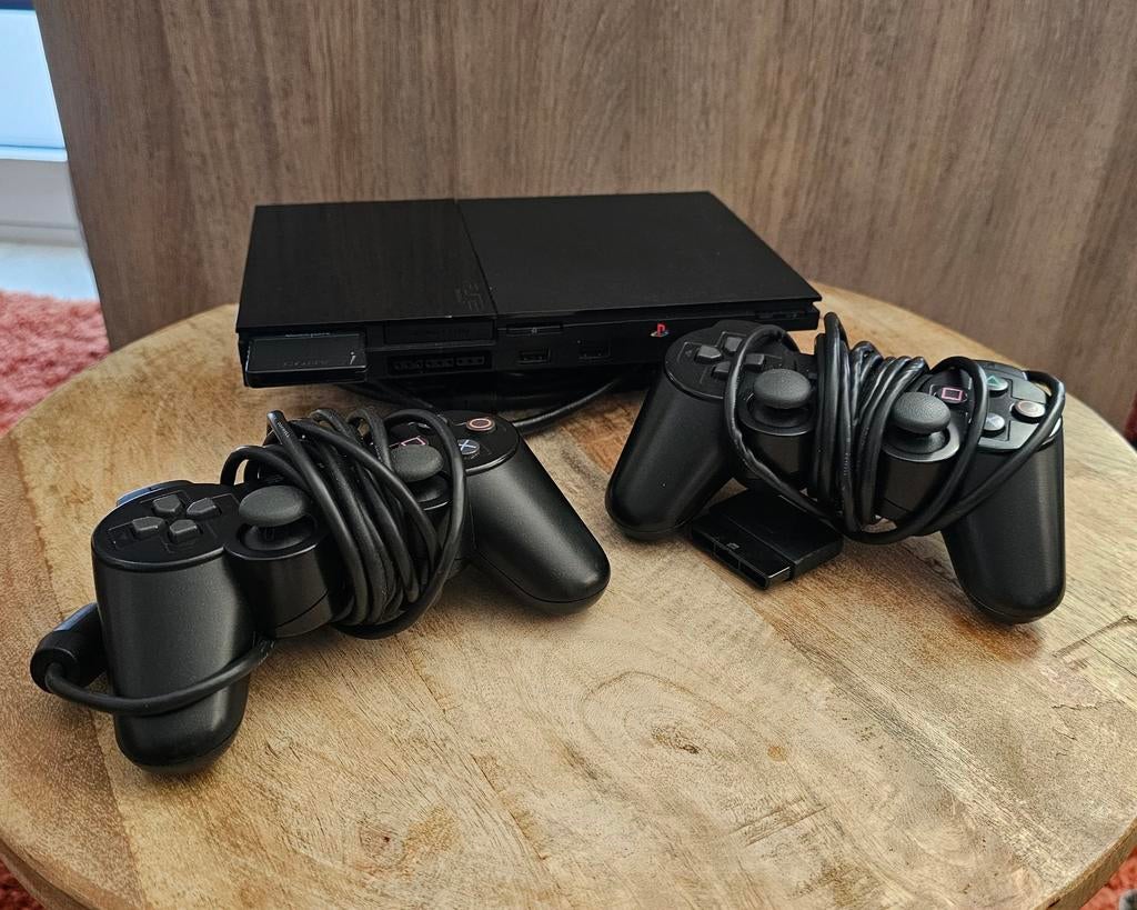Playstation 2 + 12 games, Enlèvement, Utilisé, Avec jeux, Noir