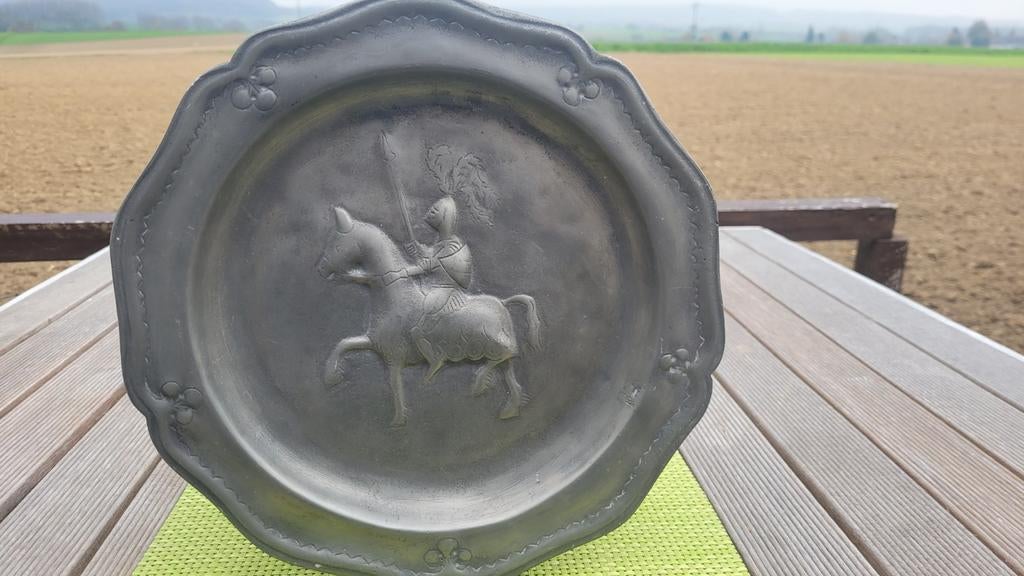 decoratief tinnen bord, Ophalen of Verzenden