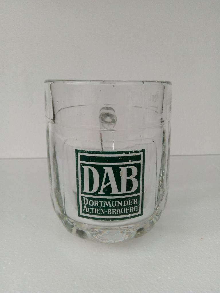 Ancienne chope en verre DAB DORTMUNDER ACTIEN-BRAUEREI, Collections, Enlèvement ou Envoi, Comme neuf, Chope(s), Autres marques