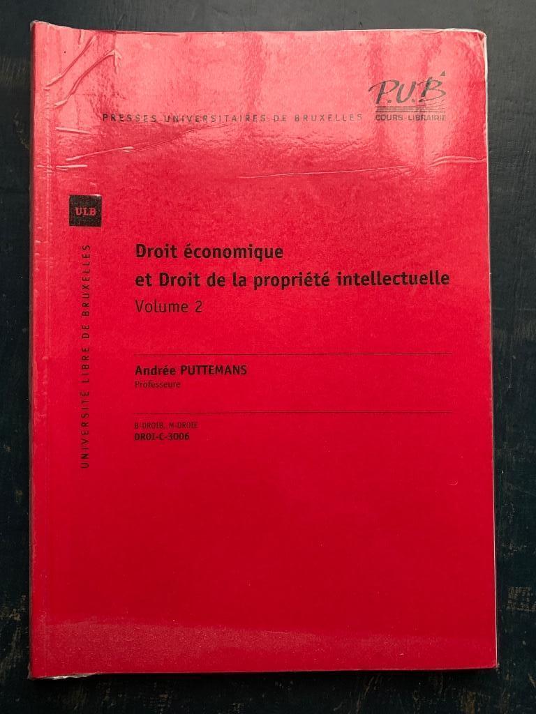 Droit économique et Droit de la propriété intellectuelle 1-2, Verzenden, Gelezen, Overige niveaus, Andrée Puttemans
