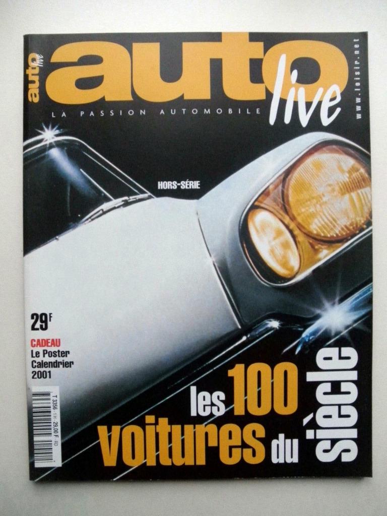 Auto Live Hors-série Les 100 voitures du siècle + poster RV, Ophalen, Zo goed als nieuw, Ferrari, Collectif