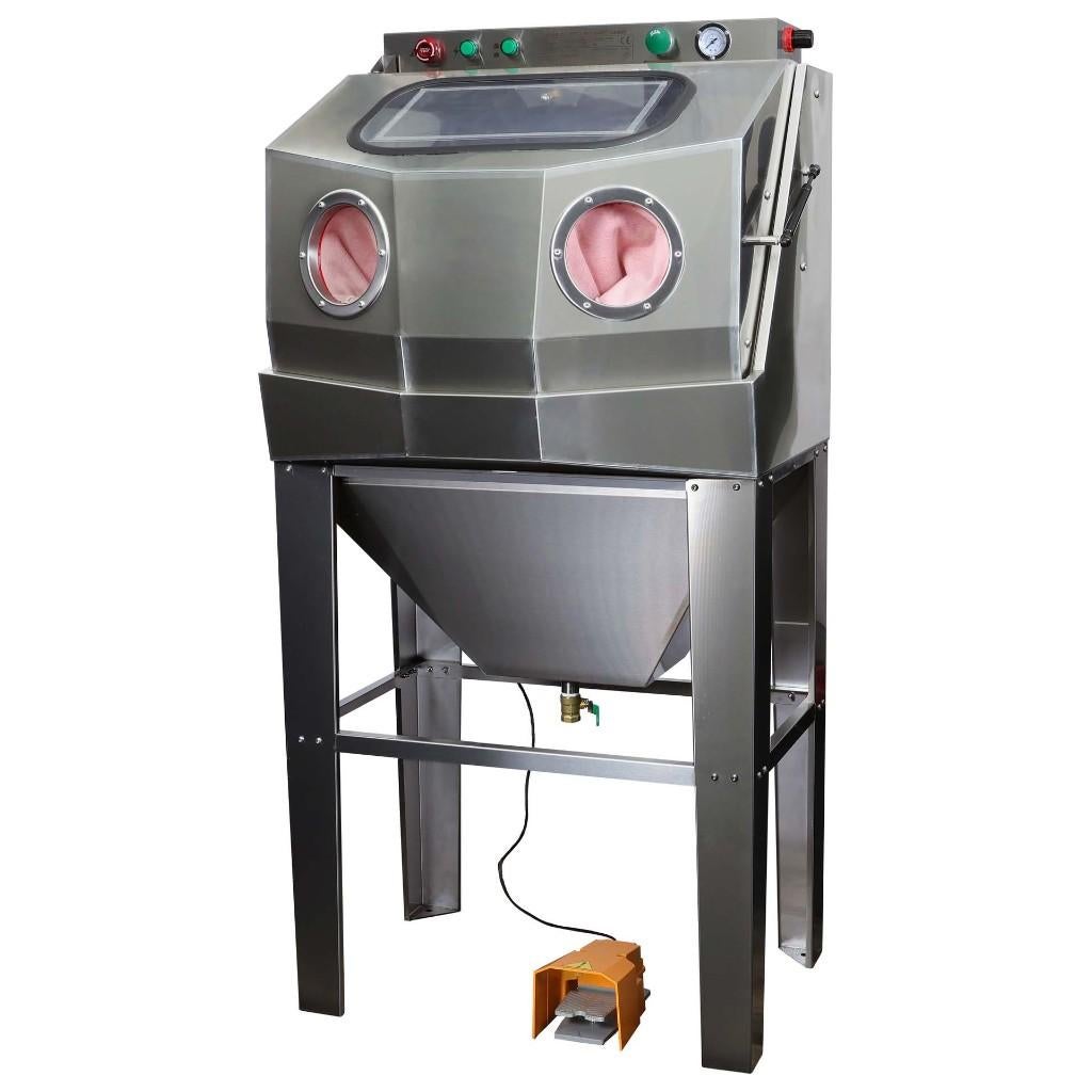 Nat Straal cabine 190 liter RVS met 25 kg glasparels, Auto diversen, Autogereedschap, Nieuw, Verzenden