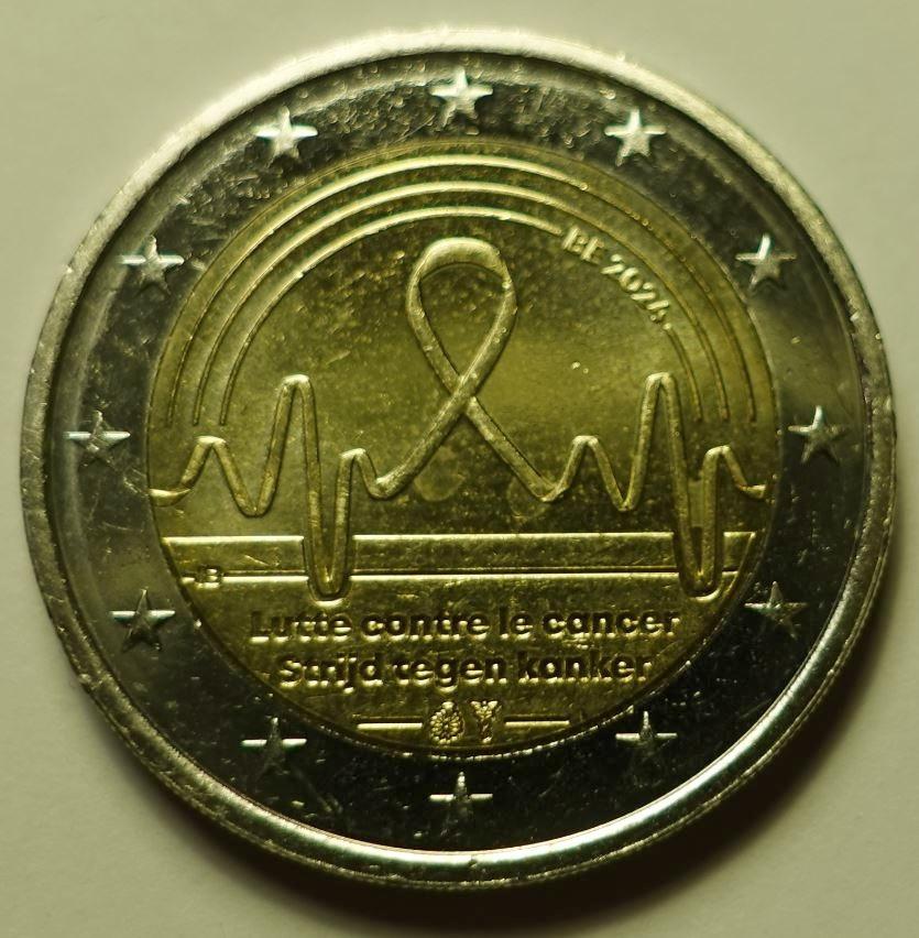RARE 2 EUROS - Lutte contre le cancer en Belgique 2024., Timbres & Monnaies, Envoi, Belgique, 2 euros, Monnaie en vrac