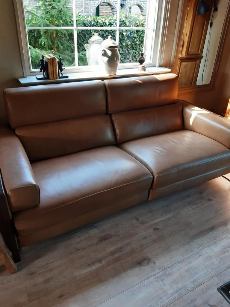 Dubbele  lederen relax, zeer comfortabel, Ophalen, Zo goed als nieuw