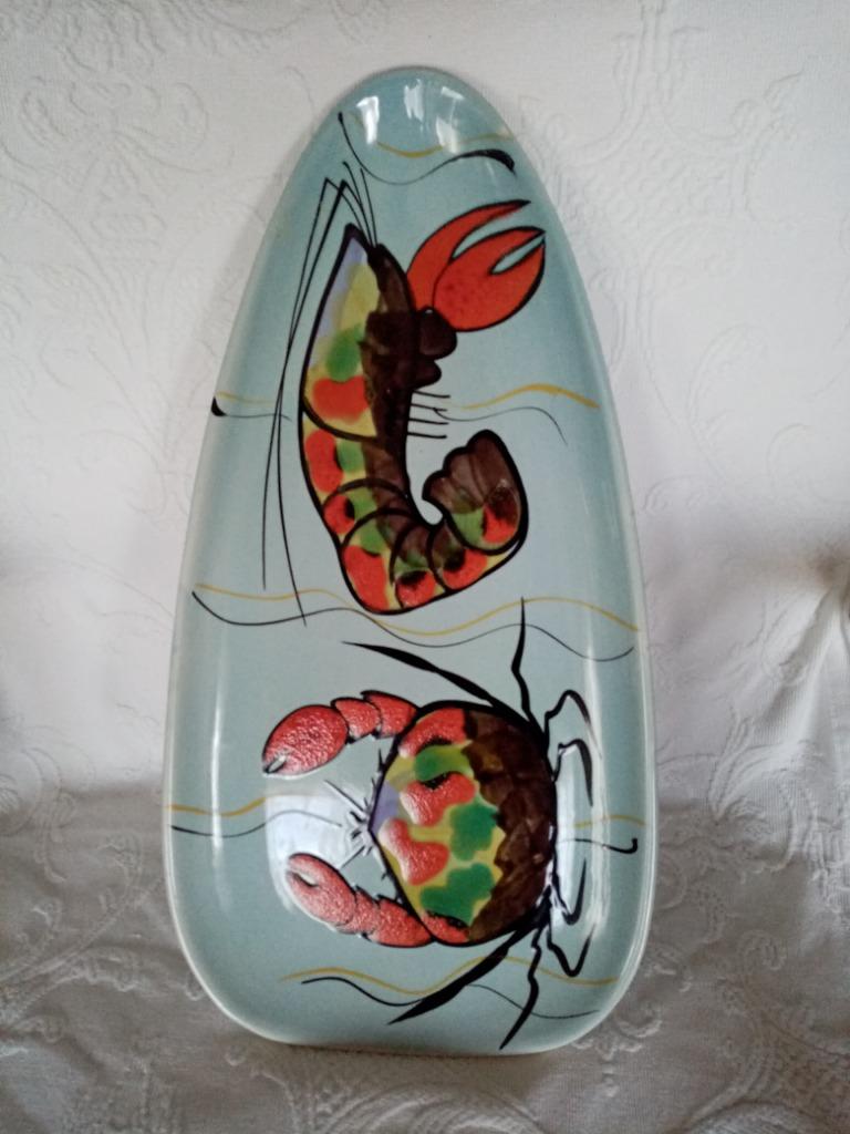 Plateau ovale  céramique Pornic/Bernard Serraz France 1960s, Antiquités & Art, Antiquités | Céramique & Poterie, Enlèvement ou Envoi