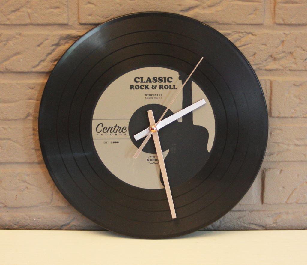 Classic Rock 'n' Roll Klok In De Vorm Van Een LP, Ophalen of Verzenden, Zo goed als nieuw, Wandklok