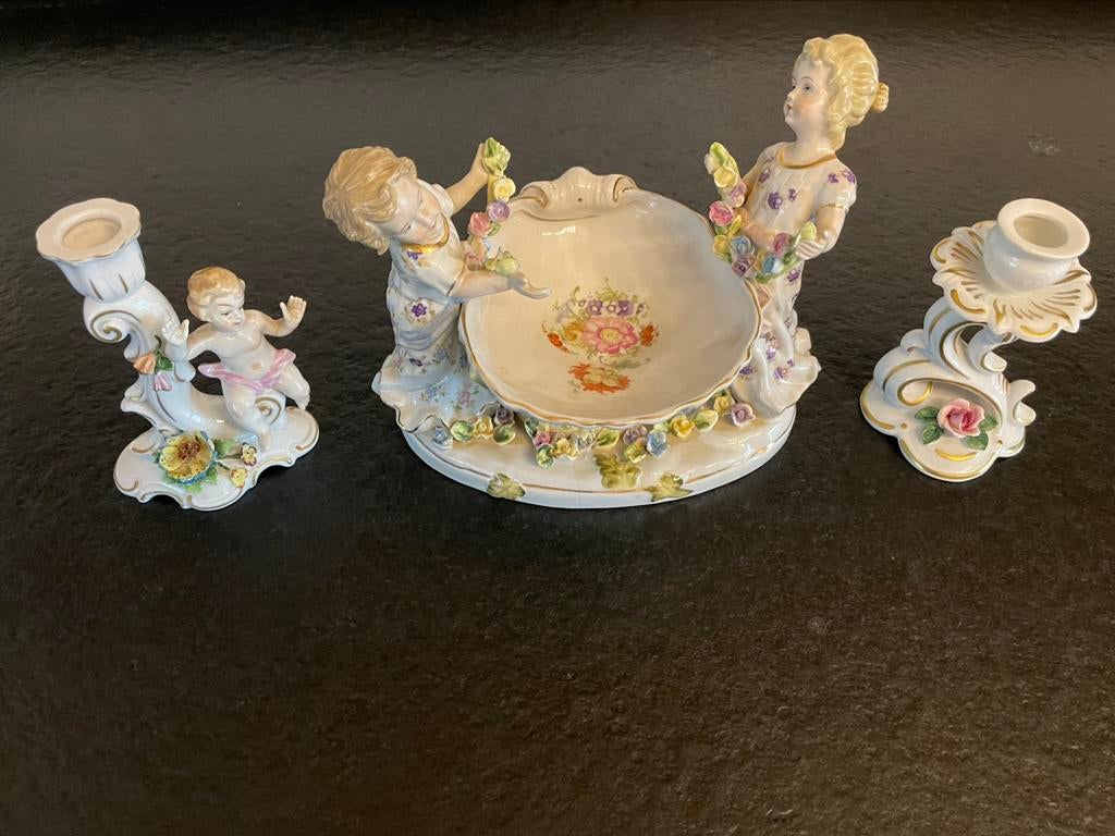 3 porcelaine Duits stuks(zie fotos & beschrijving), Antiek en Kunst, Ophalen