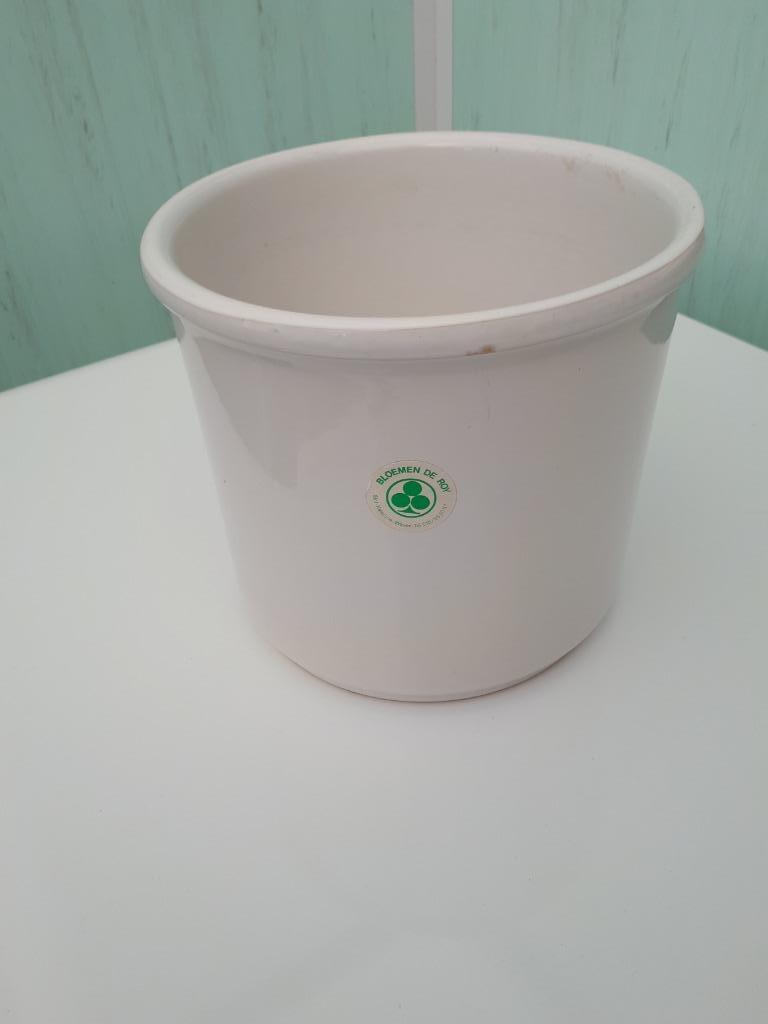 magnifique pot en pierre blanche - cache-pot hauteur 21 cm, Enlèvement, Intérieur
