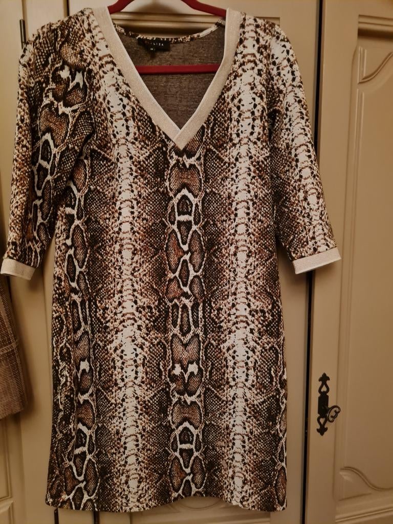 Wollen Slangenprint jurk mt 38 Loka Liza, Kleding | Dames, Jurken, Ophalen of Verzenden, Zo goed als nieuw
