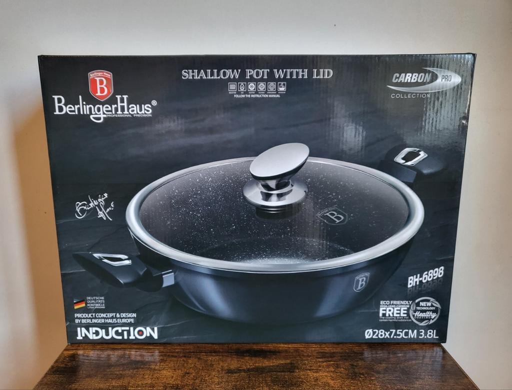 Braadpan met glazen deksel *Nieuw*, Huis en Inrichting, Ophalen of Verzenden, Nieuw, Glas