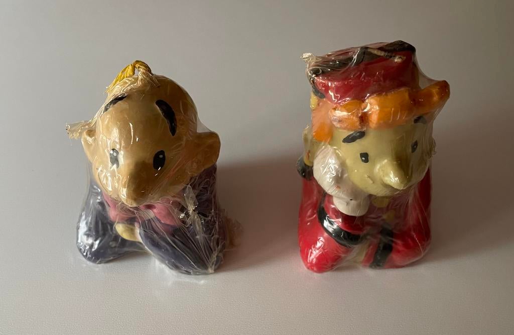 Robbedoes en kwabbernoot kaarsen in originele folie 1995, Verzamelen, Ophalen of Verzenden, Guust of Robbedoes, Nieuw, Beeldje of Figuurtje