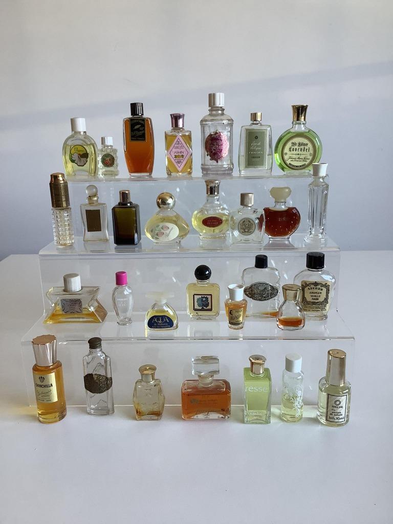 Mixed lotje van 30 vintage parfumflesjes, Ophalen of Verzenden, Gebruikt, Miniatuur