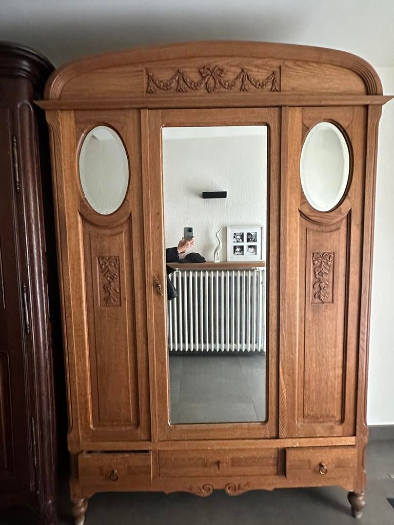 Antiek hal kast met spiegel, Antiek en Kunst, Ophalen