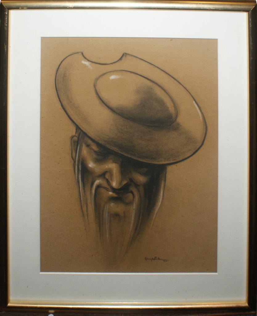 Remy De Pillecyn (1920-1986): Chinese wijze (47 x 59 cm), Enlèvement ou Envoi