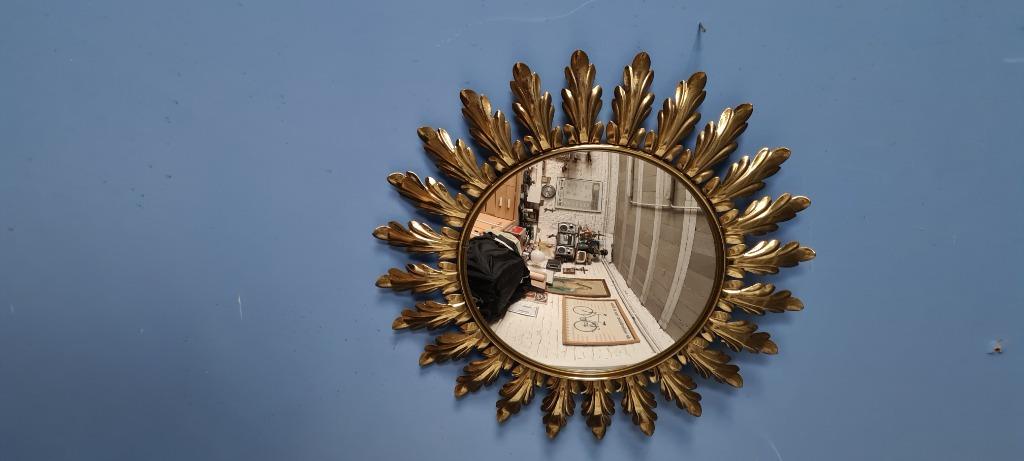 Zonnespiegel / sunburst mirror Deknudt, jaren ’70, Antiek en Kunst, Ophalen of Verzenden