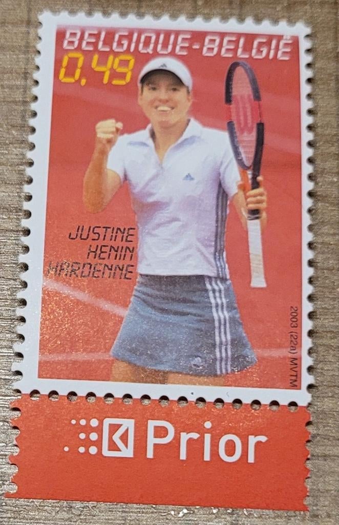 Postzegel: Justine Henin (postfris), Sans timbre, Neuf, Enlèvement ou Envoi, Non oblitéré