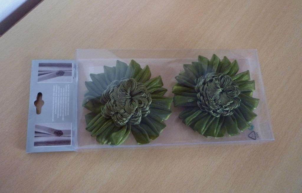 Set kaki groene bloem stoffen magnetische gordijnhouder, Enlèvement ou Envoi