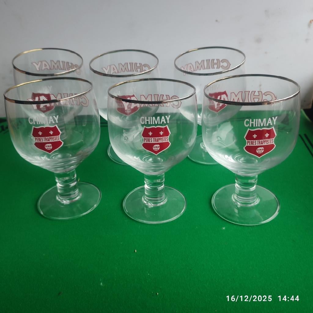 6 verres à bière CHIMAY ROUGE ., Enlèvement, Comme neuf, Verre ou Verres, Autres marques