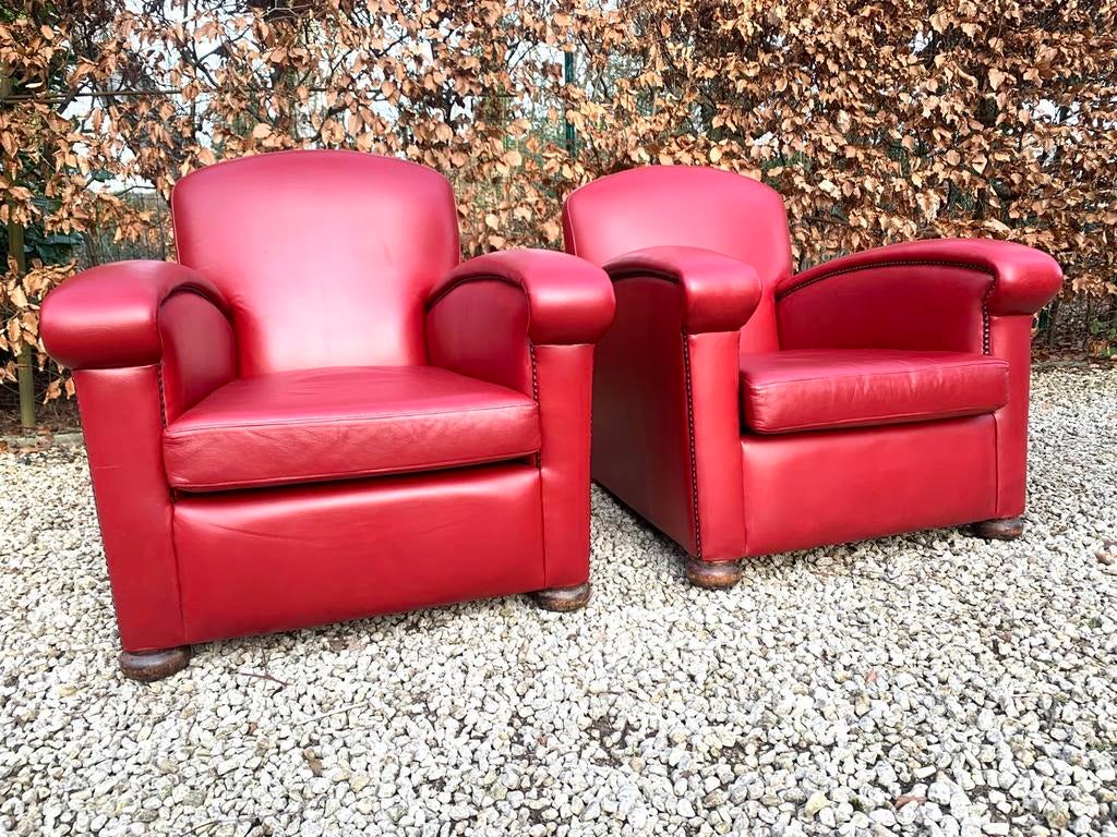 2 Art Deco Cigar Club Fauteuils in zeer goede staat 1930+-, Ophalen