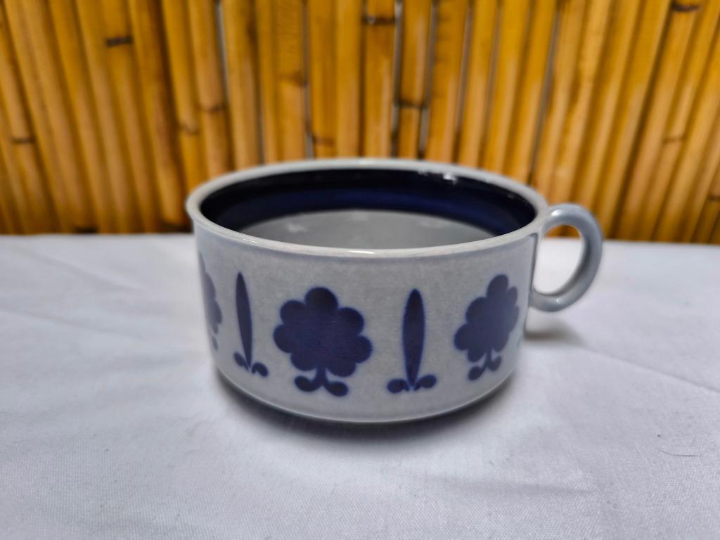 Boch La Louvière grijze Baltic deco chocolade/koffiekop, Ophalen of Verzenden