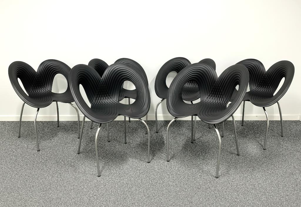6 chaises Ripple au design Moroso original Ron Arad, Enlèvement ou Envoi, Design, Cinq, Six Chaises ou plus, Métal