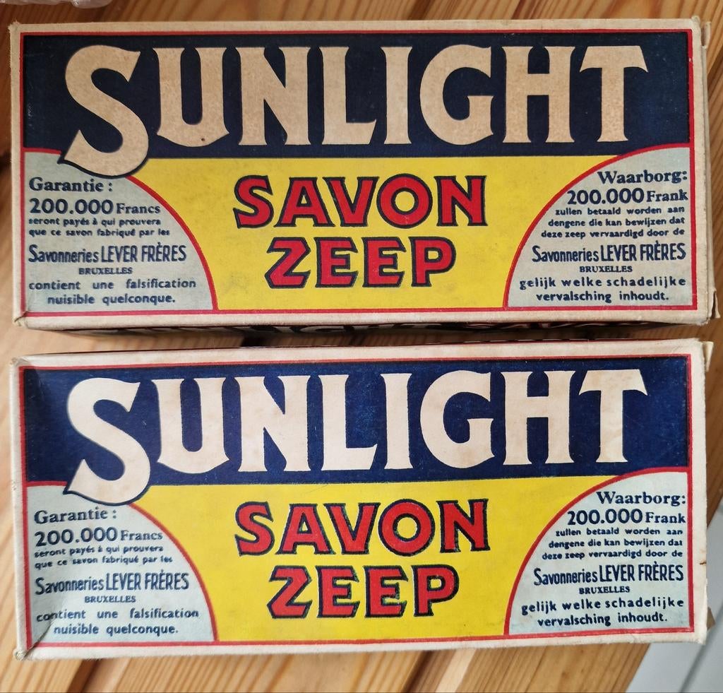 Savon Sunlight 2 packs, 4 pièces, 1940, emballage d'origine, Collections, Enlèvement ou Envoi