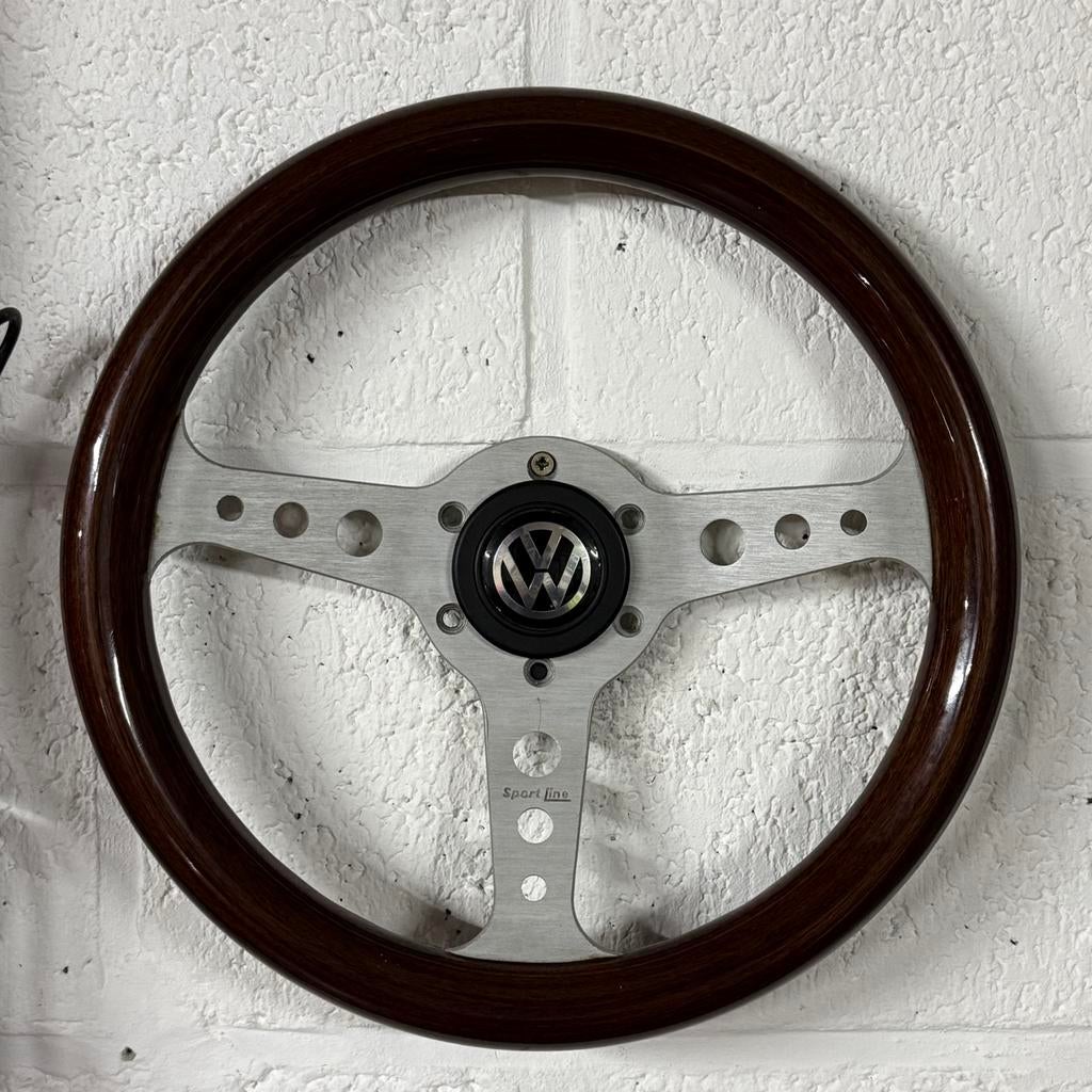 Volant bois Sport Line + moyeu Golf 2 ou moyeu Cox, Auto-onderdelen, Klein materiaal, Ophalen of Verzenden