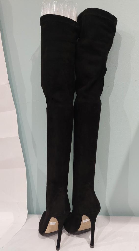 561C* sexy zwarte dijhoge hakken 11 cm (36), Kleding | Dames, Schoenen, Zo goed als nieuw, Hoge laarzen, Zwart, Verzenden