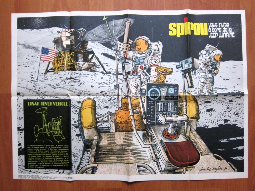 Spirou 1769 : Poster jeep lunaire TBE (1972), Eén stripboek, Ophalen of Verzenden, Zo goed als nieuw, Béghin