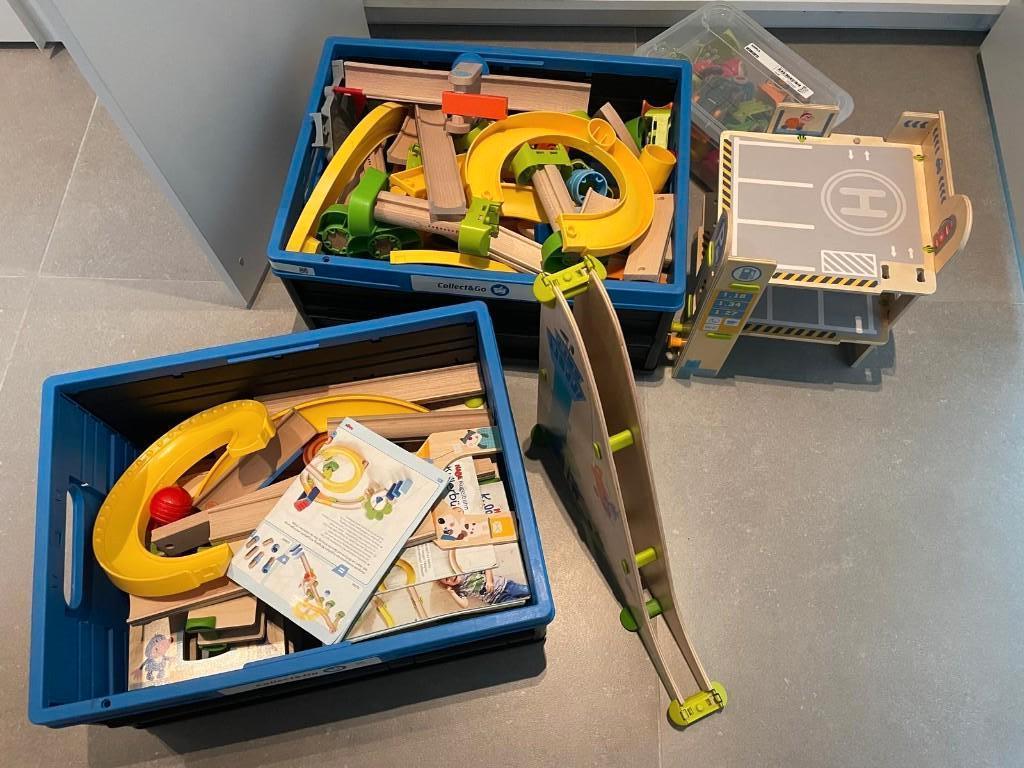 Meerdere sets van Haba knikkerbaan Kullerbu, Kinderen en Baby's, Speelgoed | Houten speelgoed, Ophalen, Zo goed als nieuw, Overige typen