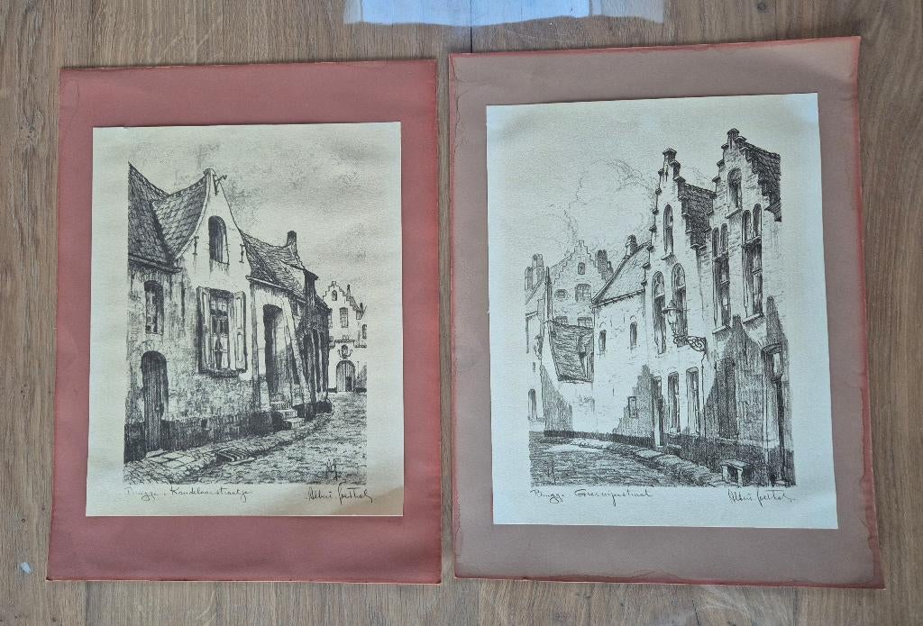 Albert Goethals–Brugge–gesigneerde grafiek, Antiek en Kunst, Ophalen