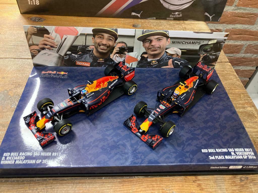 Max Verstappen Daniël Ricciardo 1:43 duo-set Red Bull 2016, Ophalen of Verzenden, Nieuw, Formule 1