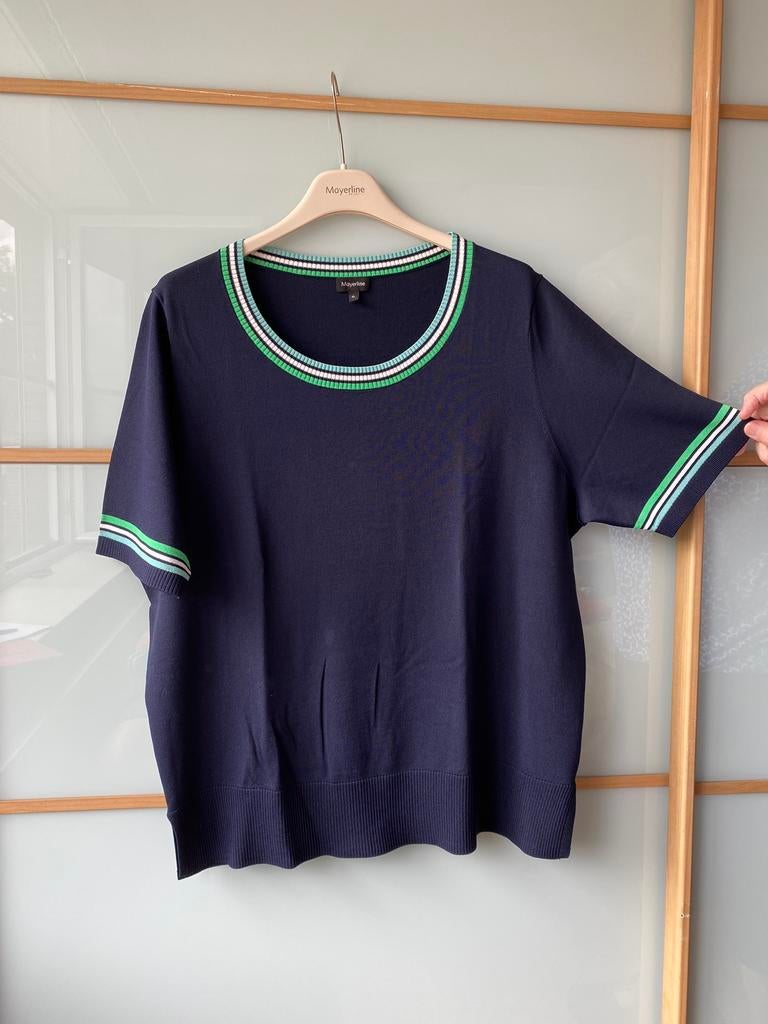 Mayerline Bloes Blauw met strepen, Kleding | Dames, Blouses en Tunieken, Zo goed als nieuw, Maat 46/48 (XL) of groter, Blauw, Ophalen of Verzenden