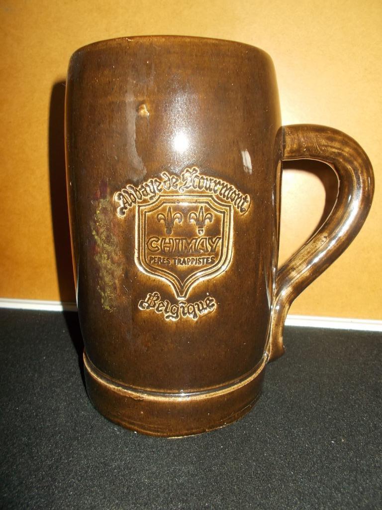 Trappist CHIMAY - aardewerk bierpot 1,5L - donkerbruin - 4, Ophalen of Verzenden, Zo goed als nieuw, Pul(len), Overige merken