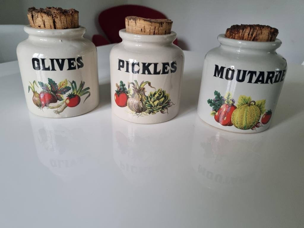 3 bocaux de rangement en porcelaine, Enlèvement ou Envoi