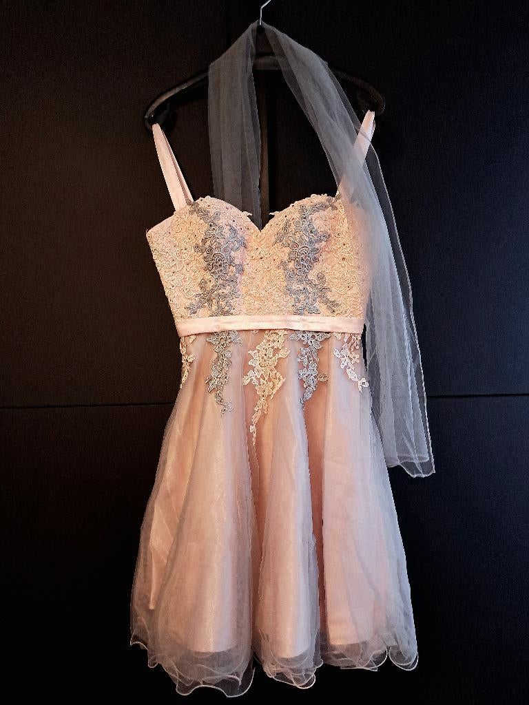 Gala jurk Maat 38, Kleding | Dames, Gelegenheidskleding, Ophalen, Zo goed als nieuw, Maat 38/40 (M), Roze