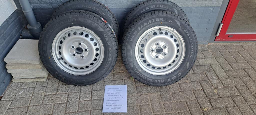 Vw transporter T5 wielen met all season banden NIEUW 215/65R, Enlèvement, Neuf, Volkswagen