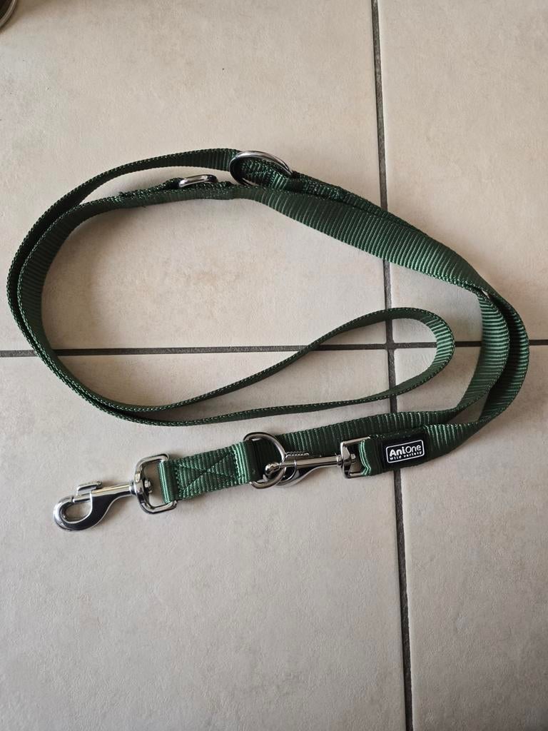 AniOne Classic 2-laags groene nylon riem L, Ophalen