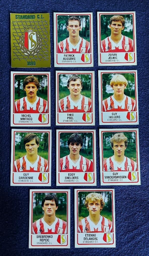 11 versch. Panini stickers voetbal ' FB 1986 - Standard CL ', Ophalen of Verzenden, Nieuw, Meerdere stickers