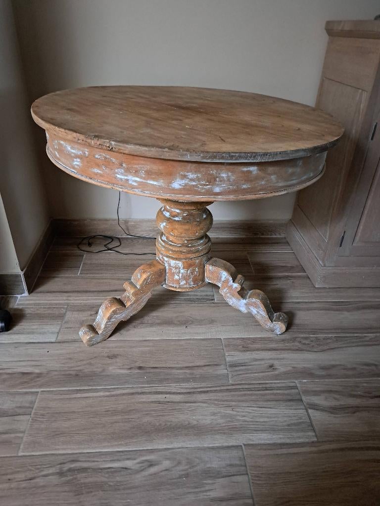 Landelijke tafel, Huis en Inrichting, Tafels | Bijzettafels, Ophalen, Gebruikt, 75 cm of meer, Landelijke
