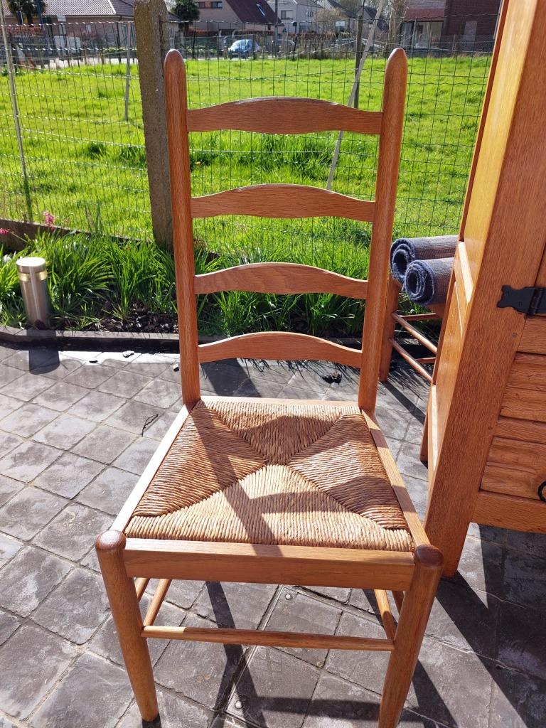Masieve stoelen met rieten zitting, Klassiek, Brun, Enlèvement, Osier ou Rotin