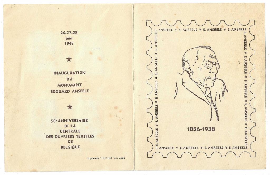 Timbres de Belgique - Anseele 1856-1938, Timbres & Monnaies, Envoi