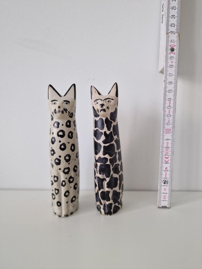 2 sculptures de chats en pierre, Enlèvement, Comme neuf, Blanc, Pierre