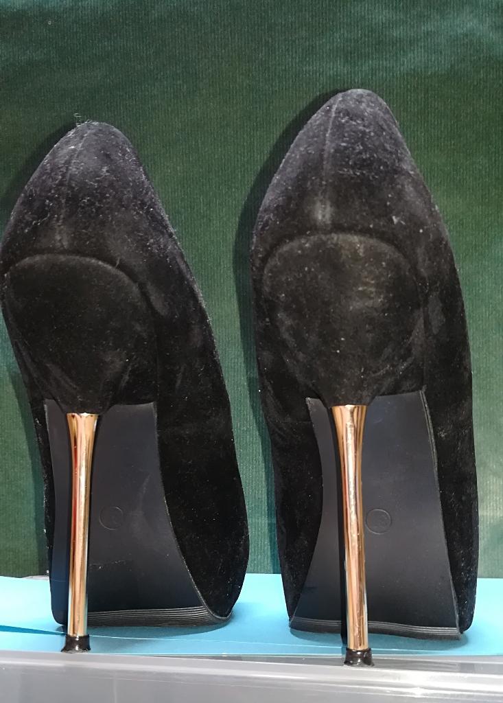 849* sexy pumps peep toe noir (pointure 37), Chaussures à haut talons, Porté, Noir, Envoi
