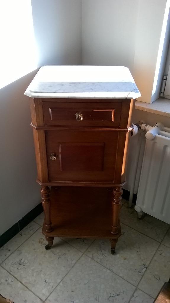 Kastje met wit marmer blad, Huis en Inrichting, Kasten | Ladekasten, Ophalen, Gebruikt, 1 of 2 laden, Klassiek