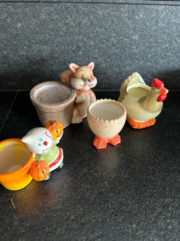 4 bloempotjes, Tuin en Terras, Ophalen of Verzenden, Zo goed als nieuw, Minder dan 25 cm, Balkon