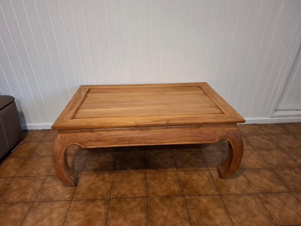 Massieve eiken salontafel, Ophalen, 100 tot 150 cm, 50 tot 75 cm, Eikenhout