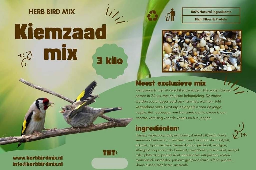 Kiemzaad Super (41) Mix 3kg - Herb Bird Mix, Ophalen