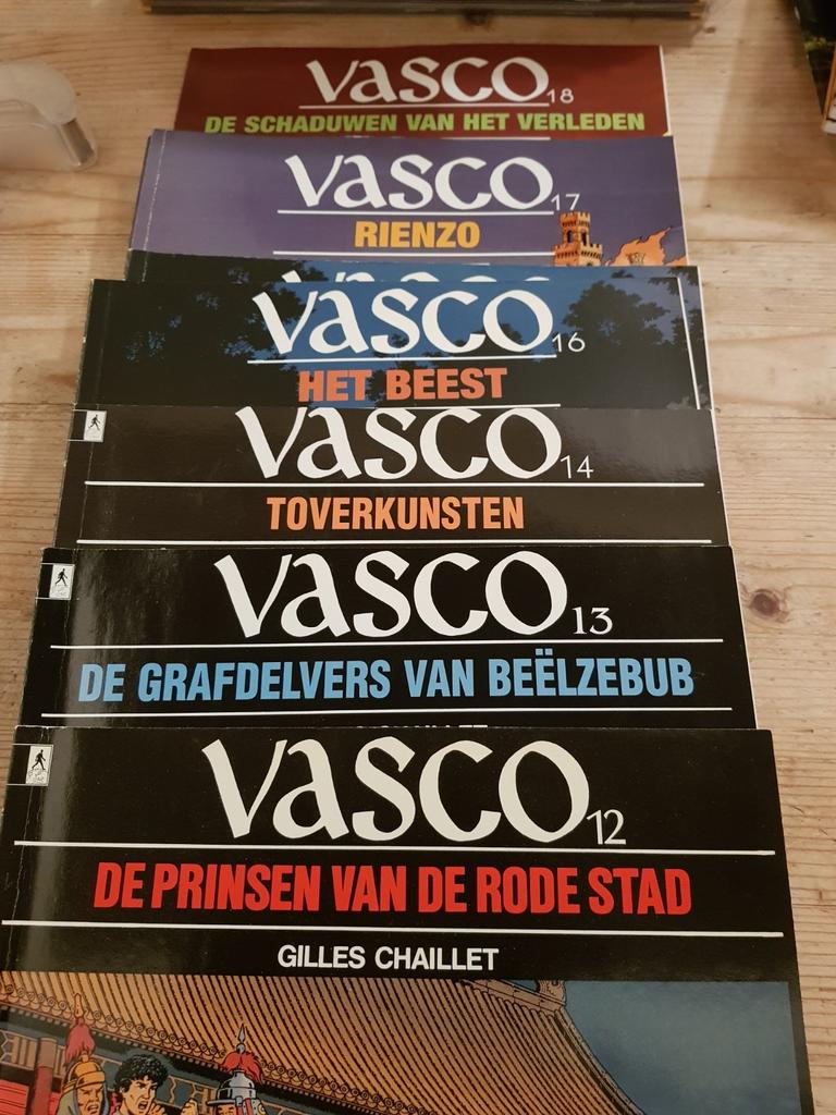 6 x Vasco Gilles Chaillet 12,13,14,16, 17 & 28 WB kuifje, Ophalen of Verzenden, Zo goed als nieuw